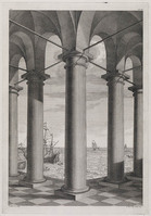 KG 11371
<br/>
Zicht op zee met schepen, vanonder een zuilengalerij
<br/>
<em>Picart, Bernard (1673-1733)</em>